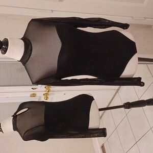 $4 Add-on Dynamite Black Mesh Bodysuit - Size Small